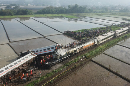 Two Trains Collide in Indonesia