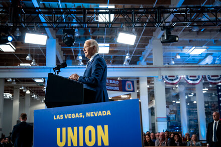 In Las Vegas, Biden Speaks the Name He Often Doesn’t
