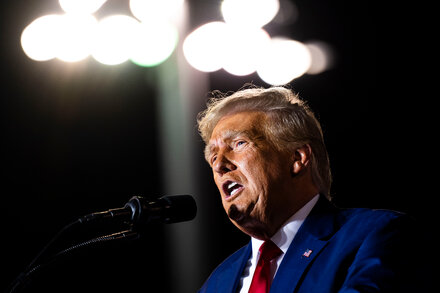 At a rally nearby, Trump makes clear he doesn’t regret dodging the debate.