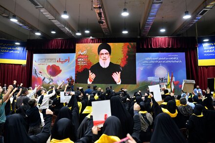 Hezbollah’s leader says his fighters will keep up pressure on Israel.