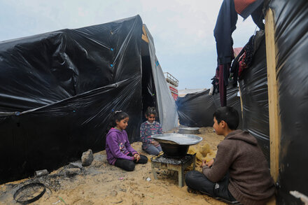 ‘We have nothing to keep us warm and dry.’ Winter adds to the misery in Gaza.