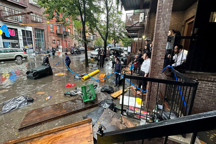 The storm scrambles Sukkot plans, but Jews make room indoors.
