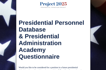 A Questionnaire for Applicants to the Next Conservative White House