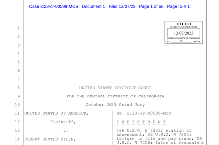 Read the Tax Indictment Against Hunter Biden